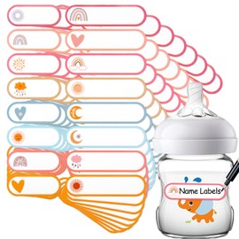 Name Labels for Kids Stuff Daycare Labels, 128 PCS Waterproof Baby Bottle Labels for Daycare, Kids Name Stickers for School Supplies Self Laminating, Dishwasher Safe, Name Tags for Lunch Box Pacifier