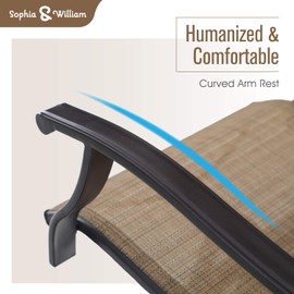 Sophia & William Outdoor Patio Bar Stools Swivel Bar Stool 2 Pack High Back Patio Bar Chairs Textilene Patio Furniture Set Bar Height All Weather for Lawn Garden Backyard Pool Supports 300lbs