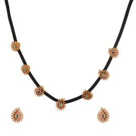 TARINIKA Antique Gold Plated Makul Short Necklace Set with Geometric Design - Indian Jewelry Sets for Women | Perfect for Casual Occasions | Traditional Indian Necklace | 1 Year Warranty*