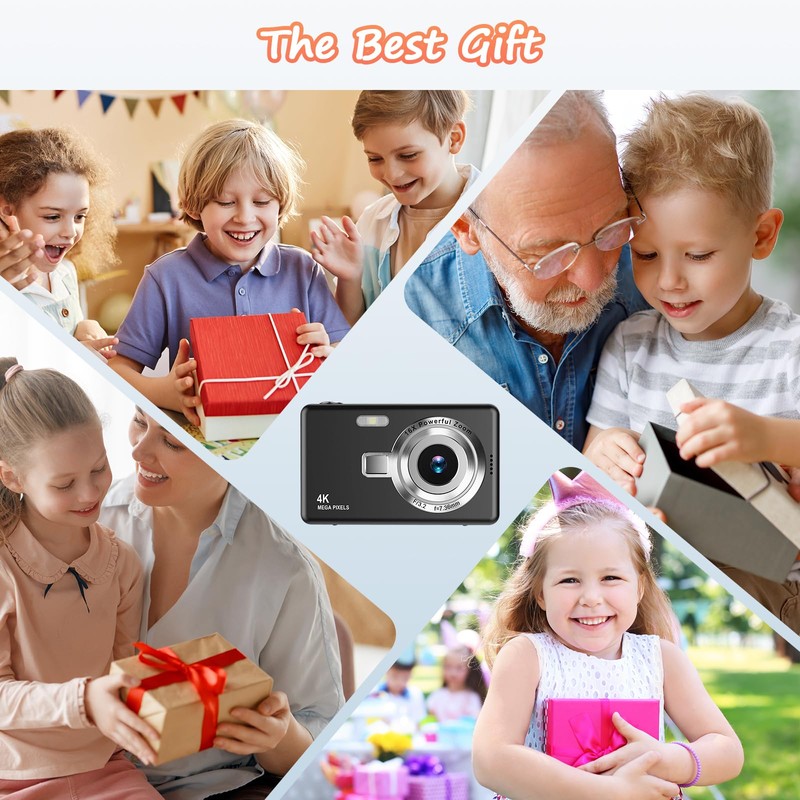 Digital Camera 1080P FHD 44MP with 2.4" LCD Screen, Compact