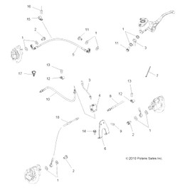 Polaris ATV Non Differential Brake Line, Rear, Genuine OEM Part 1911561, Qty 1