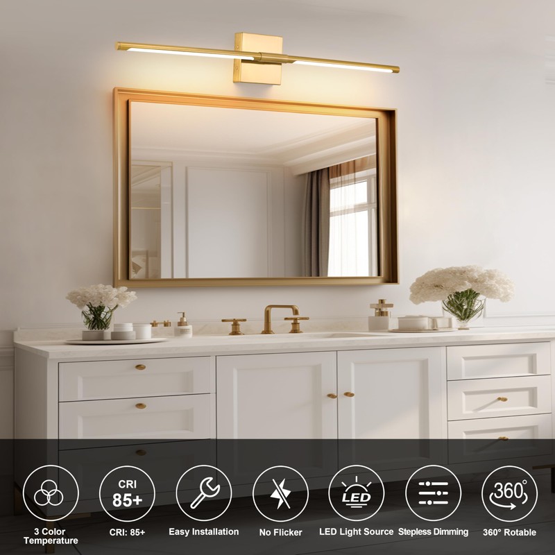 Morauroral 30″ Gold Battery Operated Wall Sconces Set of 2,