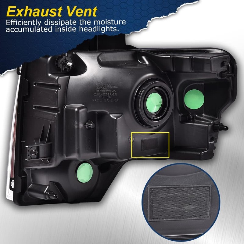 G-PLUS Headlights Assembly, Compatible with 2009-2014 Ford F150 09-14 Headlamp,