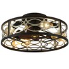 HUEOCZW 20" Caged Ceiling Fan with Light and Remote，bladeless Ceiling