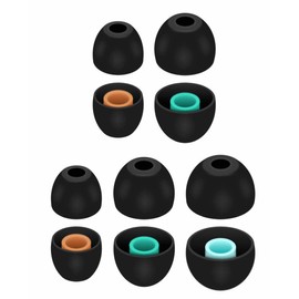 A-Focus Ear Tips Buds Set for WF-1000XM5 WF-1000XM4 WI-XB400 WF-C700N Silicone Eartips Earbuds Eargels Compatible with Sony in-Ear Headset WI-C200 WF-C500 etc 2S2M1L Black