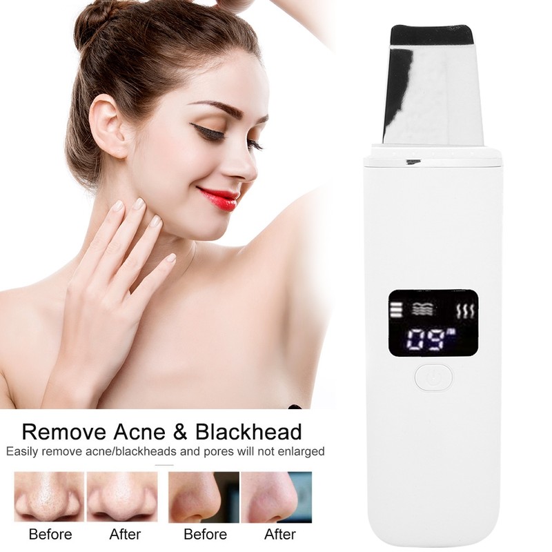 Ultrasonic Face Skin Scrubber Facial Cleanser Exfoliating Remove Blackheads Pimples