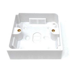 1pcs. 1 Gang Surface Mount Back Box Pattress Box (25mm x 85mm x 85mm) White