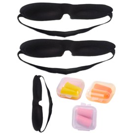 KGDUYC Sleep Mask - 3 Pieces 3D Sleeping Mask Night Mask, Memory Foam Eye Cover, Absolute Darkness Eye Mask with Earplugs, with 3 Pairs of Earplugs, Eye Sleep Protection for Yoga Travel, Blocks Light