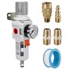 NANPU 3/8" NPT Compressed Air Filter Regulator Combo Piggyback, Semi-Auto