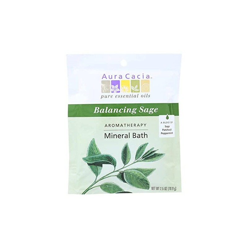 Aura Cacia Mineral Bath, Balancing Sage, 2.5 Ounce