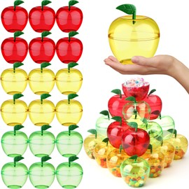 Layhit 30 Pack Large Plastic Apple Containers Teacher Appreciation Gifts Bulk Mixed Colors Graduation Shaped Candy Jar Boxes for Back to School Teacher Rosh Hashana Party Supplies(4.3 x 4.9 Inches)