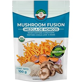 SABIA MADRE TIERRA  Mushroom Fusion 100G -Mezcla de hongos adaptogenos organicos - REISHI, SHITAKE, CORDYCEPS, MELENA DE LEÓN, CHAGA, MAITAKE
