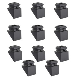 Iron Baluster Shoes - Slant Shoe with Screw - for Use with 1/2" Square Balusters - Set of 10 (Satin Black)