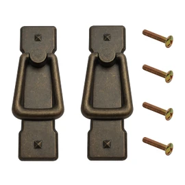 HARMAC HOUSE Vintage Drop Handles 2 Pack Antique Bronze Door Ring Pull Handles Kitchen Cabinet Cupboard Chest of Drawer Vintage Bronze Drop Ring Pull Handles (2)