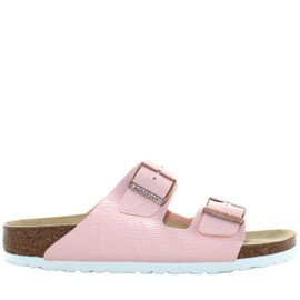 BIRKENSTOCK Adult Arizona BS Pink Size 6, Shiny Lizard Light Rose