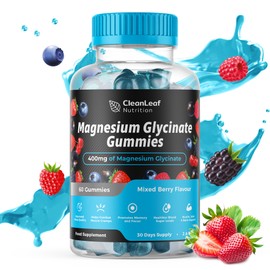 Magnesium Glycinate Gummies - 400mg High Absorption Formula for Sleep, Stress Relief & Muscle Health - Mixed Berry Flavor, Non-GMO, 30-Day Supply for Adults
