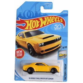 Hot Wheels '18 Dodge Challenger SRT Demon, Factory Fresh 8/10, Yellow