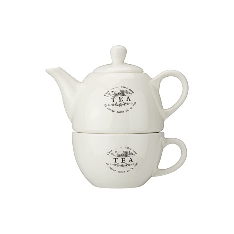 Tognana Sweet Campania Home Tea Pot with Cup, White