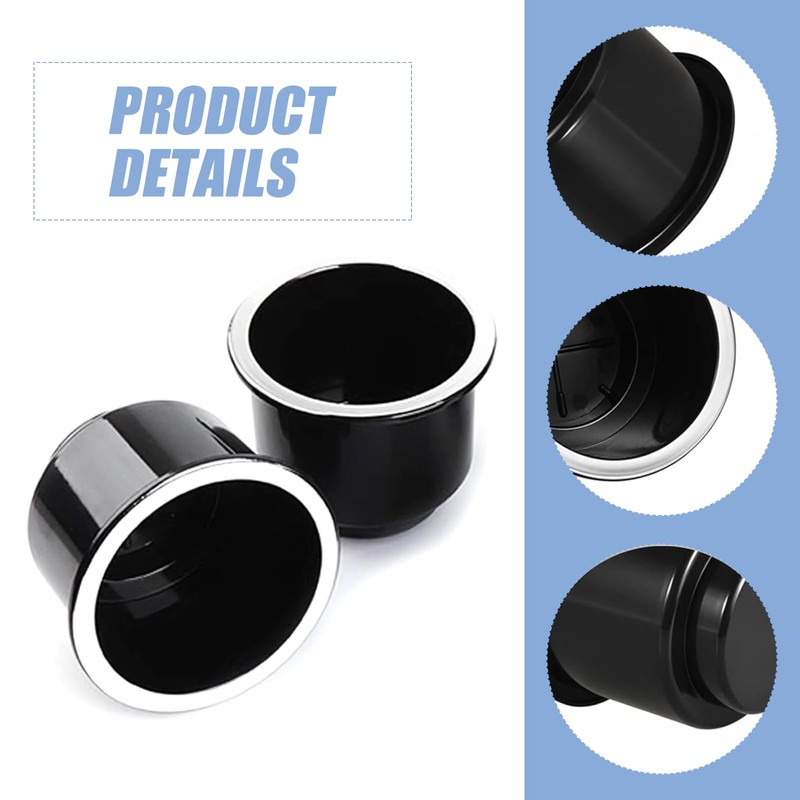 Dogary 2 PCS Auto cup holder insert, Drop in Plastic
