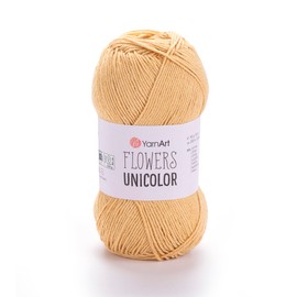 YarnArt Flowers Unicolor - 55% algodón, 45% acrílico, hilo de peso para los dedos, 50 g, 218 yardas, ideal para tejer y ganchillo, madeja suave y sólido para proyectos de verano