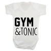 Gym and Tonic Baby Vest Bodysuit Babygrow White