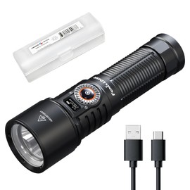 Fenix LD45R 2800 Lumens Zoomable USB-C Rechargeable Flashlight with Stepless Adjustable Focus Between Spotlight and Floodlight with OLED Display and Lumentac Organizer