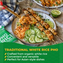 Lotus Foods Organic Traditional Pho Rice Noodles - Gluten Free Pho Noodles, Organic Rice Noodles, Vietnamese Pho Rice Noodles, GF, Vegan, USDA Organic - 8 Oz (Pack of 8)