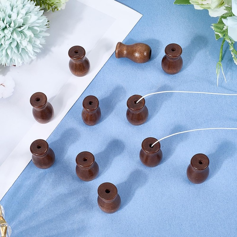 SOFPLATE 12Pcs Curtain Cord Ends Blind Pull Cord Knobs Brown