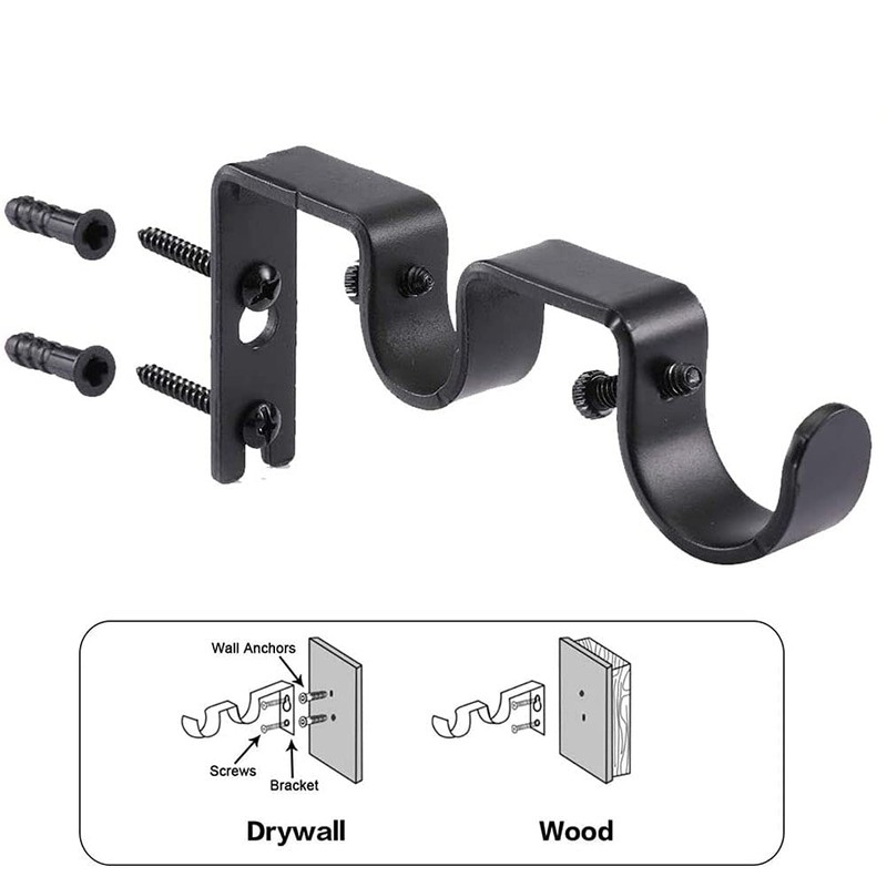 ANCLLO Heavy Duty Curtain Rod Brackets Double Curtain Rod Holders,