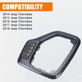 Upgrade Transmission Shifter Bezel with Harness Kit Compatible With Jeep Cherokee 2014 2015 2016 2017 2018 Replace # 601-401 5YD27LS5AA 68413957AA(Carbon Fiber)