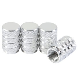 COMFORTIS Air Valve Cap Tire Cap Air Cap for Bicycle, Car, Motorcycle, Aluminum, High Durability, High Strength, Corrosion Protection 【Product Warranty 1 Year】 (Platinum Silver (4 pieces))