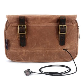 TOURBON Wax Canvas Bike Panniers Bicycle Tool Pouch Handlebar Bag