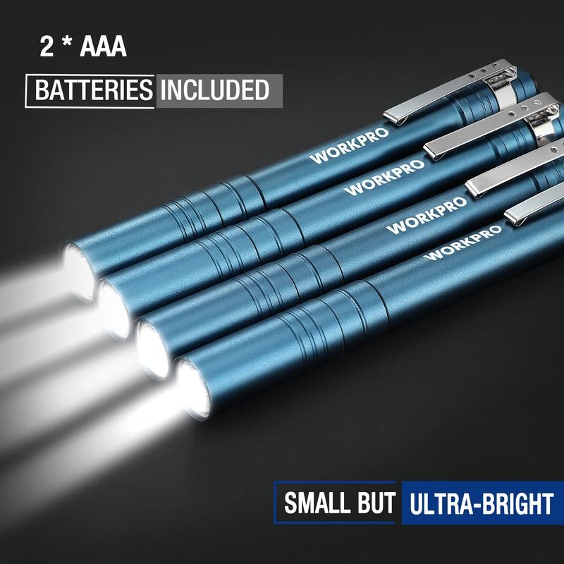 WORKPRO LED Pen Light, Aluminum Pen Flashlights, Pocket Flashlight with