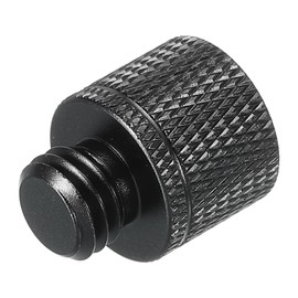 sourcing map Microphone Stand Adapter 1/4 Female to M10 Male Camera Screw Black