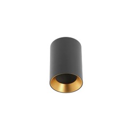 GTV Lighting Aero II Ceiling Light, Surface-Mounted Downlight, Aluminium, 70 x 100 mm, IP20, Max. 20 W, Round, Black