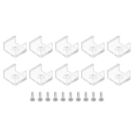 TOP-VIGOR 50Pcs LED Strip Light Clips, Mounting Bracket Fixing Clips Plastic Clamp Holders Waterproof LED Strip with Screws for 10mm Neon RGB Light Cable Ribbon, Clear
