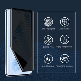 Kiokyrgm Hydrogel Privacy Screen Film for Oppo Reno 12/12 Pro, Screen Protector, Pack of 2, Anti-Spy Film, Anti-Scratch, Full Cover Protective Film Anti-Spy