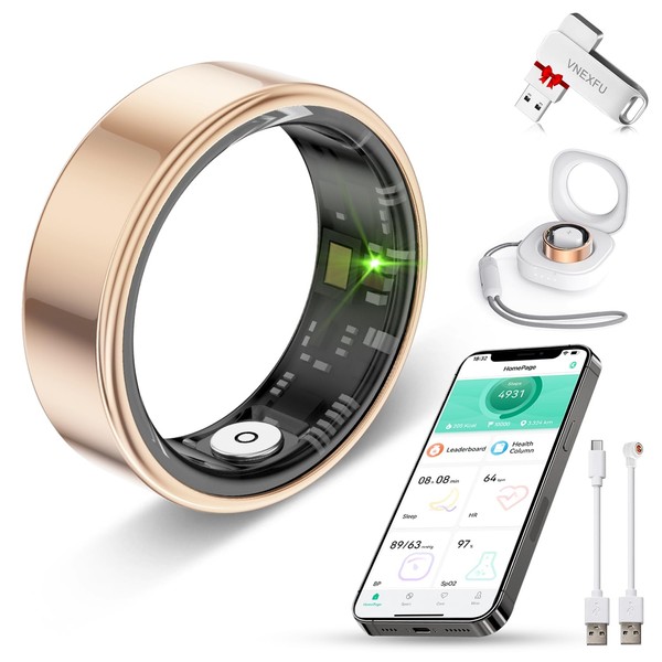 Smart Ring Health Tracker for Women Men-IP68 Waterproof Fitness Ring