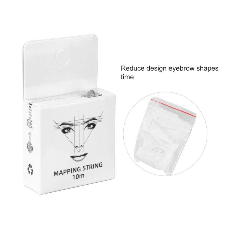 3 Pieces Eyebrow Mapping String, 10M Microblading String, Pre-Inked Eyebrow
