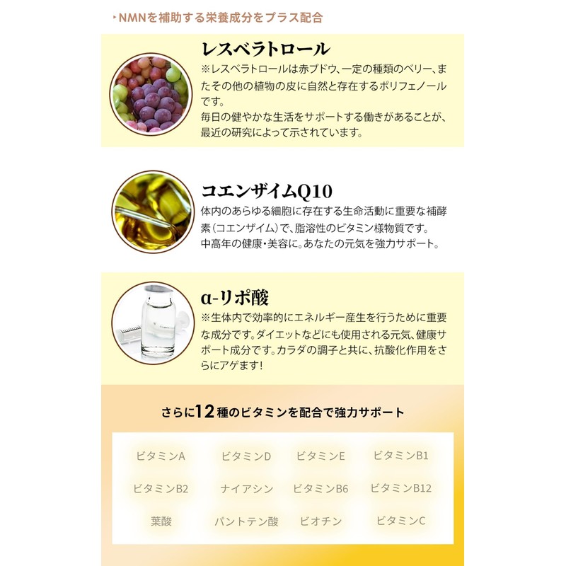 NMN GOLD 9000 60粒 1ヶ月分 9000mg配合 (1日約300mg) 国内生産 Be Wave公式