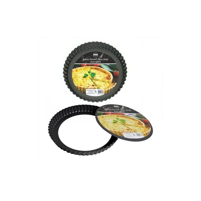 NEW LOOSE BASED FLUTED EDGE NON-STICK FLAN TRAY TART QUICHE