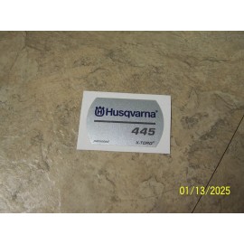 Husqvarna 445 X-Torq Chainsaw Side  Cover Decal