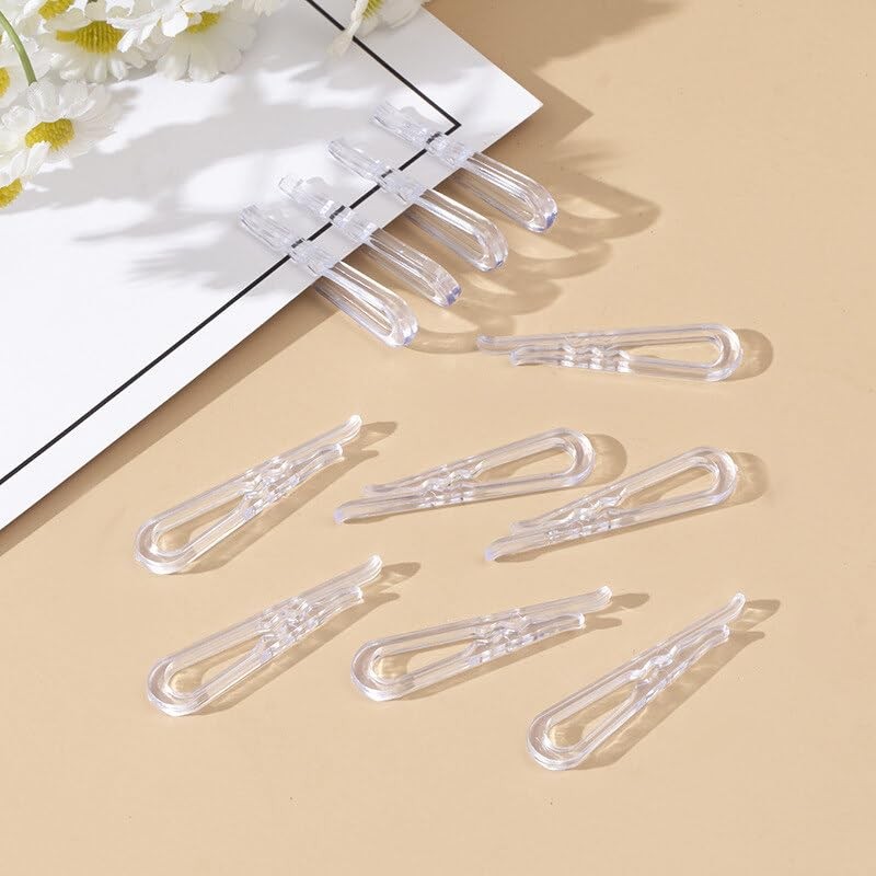 50PCS U Shape Clear Plastic Alligator Clips Shirt Folding Clips