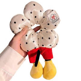 Ouliget Large Satin Scrunchies,Cute Oversized Flower Hair Bands for Girls Women,Creative Hair Ties Ponytail Decorative Headwear for Christmas Party Decoration (With feet)