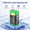 KOOAQQ 2-Pack Rechargeable 9v Batteries, USB-C Recharge with 2 in