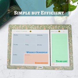 Positivity Weekly Planner Note Pad with Magnetic Bookmarks, Tear-off 54 Sheets, Multi-fuctional To Do List Notepad for School, Undated Desktop Planning Pad for Office, Task Organizer for Home,Green