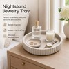 11" Concrete Coffee Table Tray, Cream Round Decorative Tray for