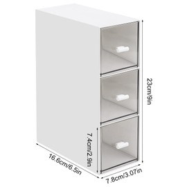 Opopark Tea Storage Boxes, Handy Tea Box Storage with 3 Drawers for Different Types of Teabags, Plastic Tea Chest for Kitchen Organisers for Tea Bags,Sugar, Coffee Pods (White)