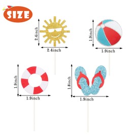 LILIPARTY - Decoración para cupcakes de verano, Playa