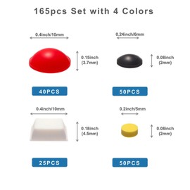 BLEWAY Bump Dots for Visually Impaired 165 Pcs Combo Pack(Red,Yellow,Black,White) - Low Vision Aids Braille Stickers Raised Tactile Dots for Elderly, Blind